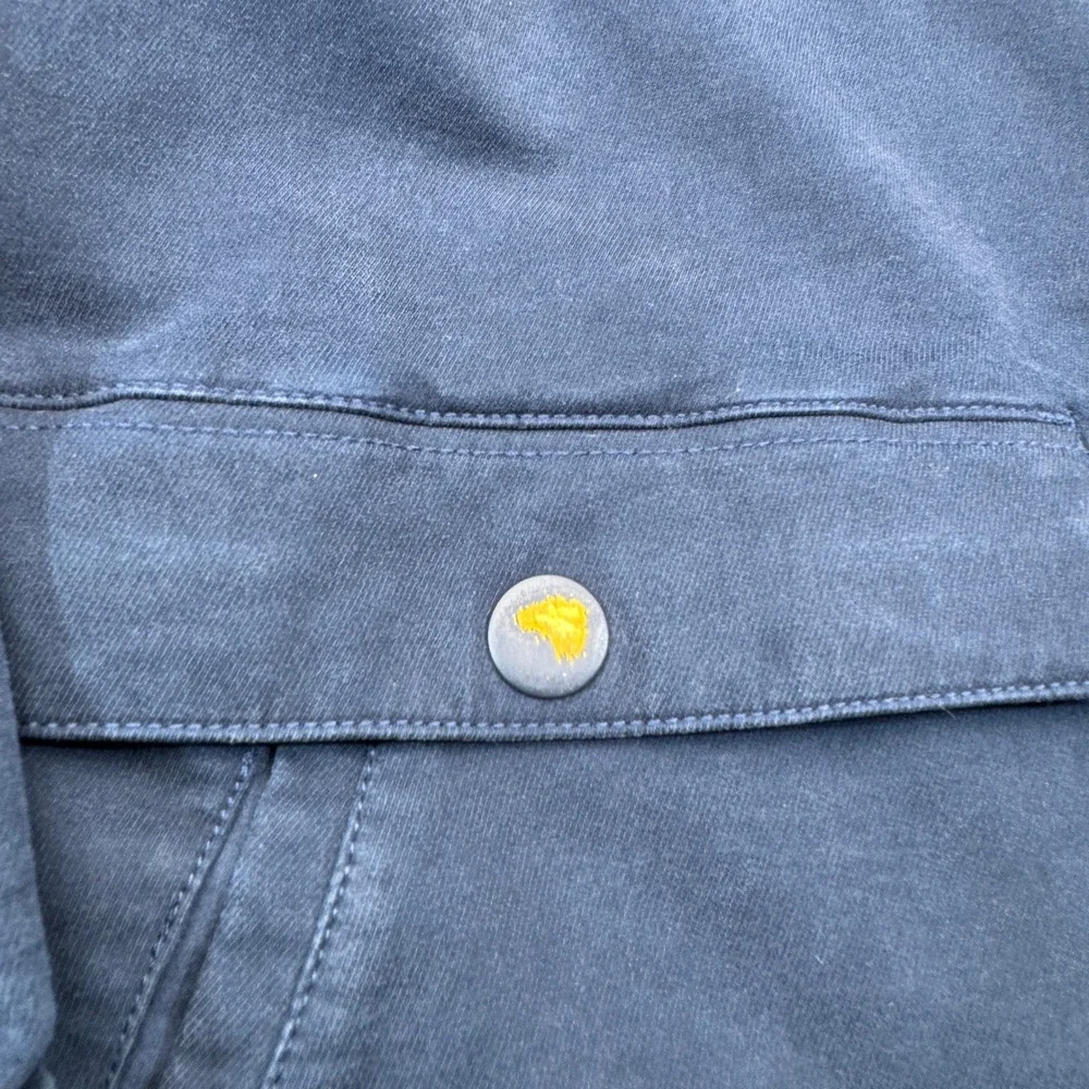 Travis Mathew Jacket Men Large Blue Full Zip Snap Fleece Lined Utility Barn Coat